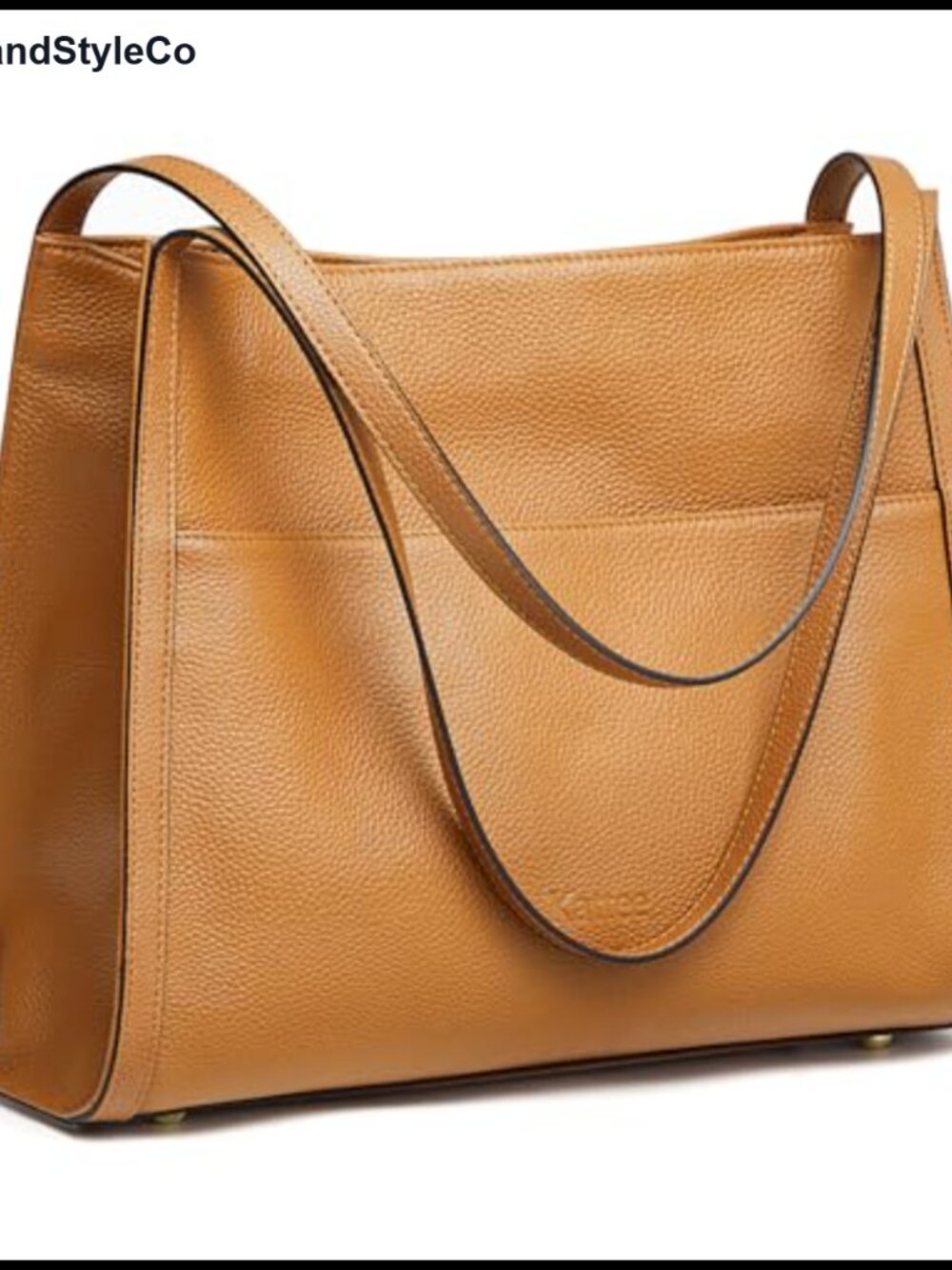 Soft Top Grain Pebbled Cowhide Leather Tote Bag with Zipper